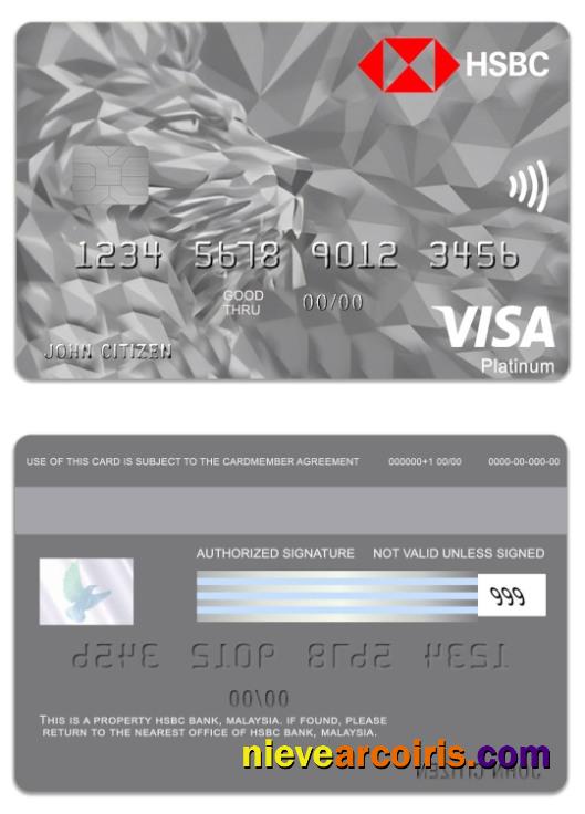 Malaysia HSBC Bank Platinum Visa Credit Card